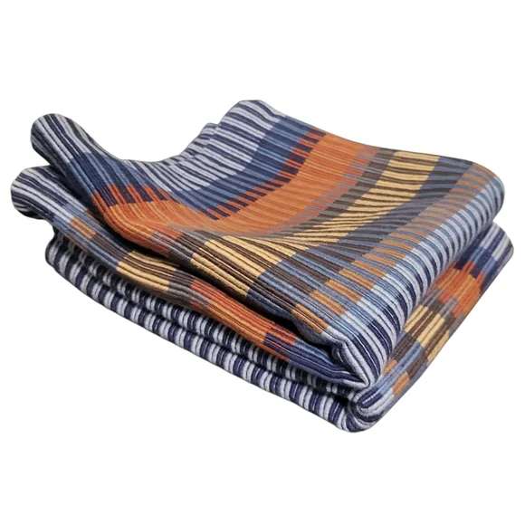 Crate & Barrel Cotton Chika Blue Striped Woven Set of 2 Pillow Covers 20x20 - Picture 3 of 10